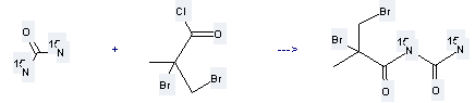 Urea-15N2 (7CI,8CI,9CI) and α,β-Dibromo-isobutyryl chloride can be used to produce N-(2,3-Dibromo-2-methylpropanoyl)(15N2)urea 